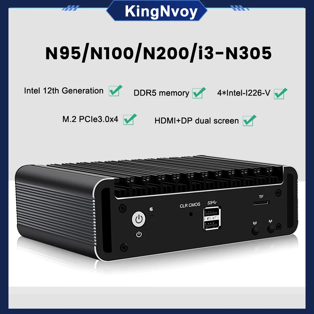 12th Gen Intel Soft Router Mini PC Alder Lake I3 N305 N200 N100 DDR5 4800MHz 4xi226 V 2 5G 