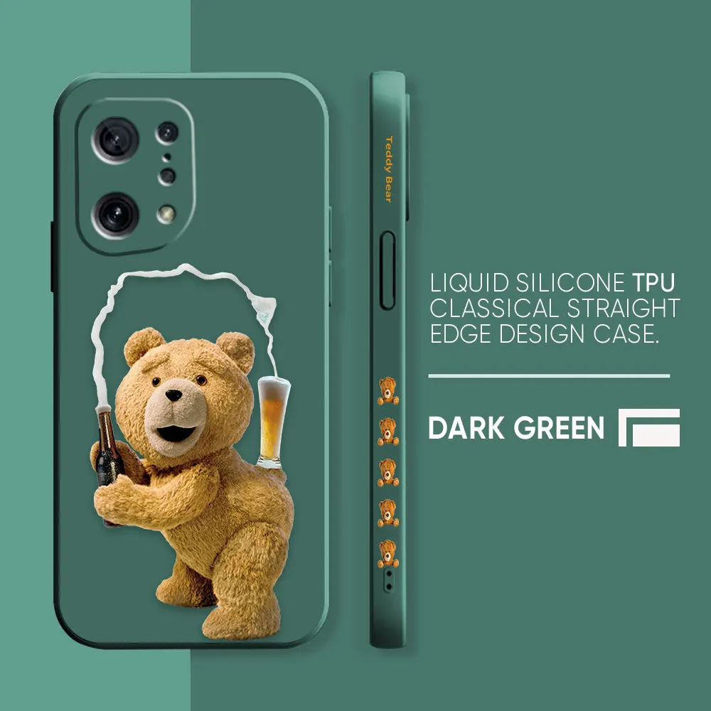 thumbnail image 1 of Funda de silicona líquida para OPPO FIND X6 X3 REALME X7 X50 RENO 2 4Z 4 6 Lite 5Z 5F 4G 5G PRO, bonito oso de peluche, 1 of 5