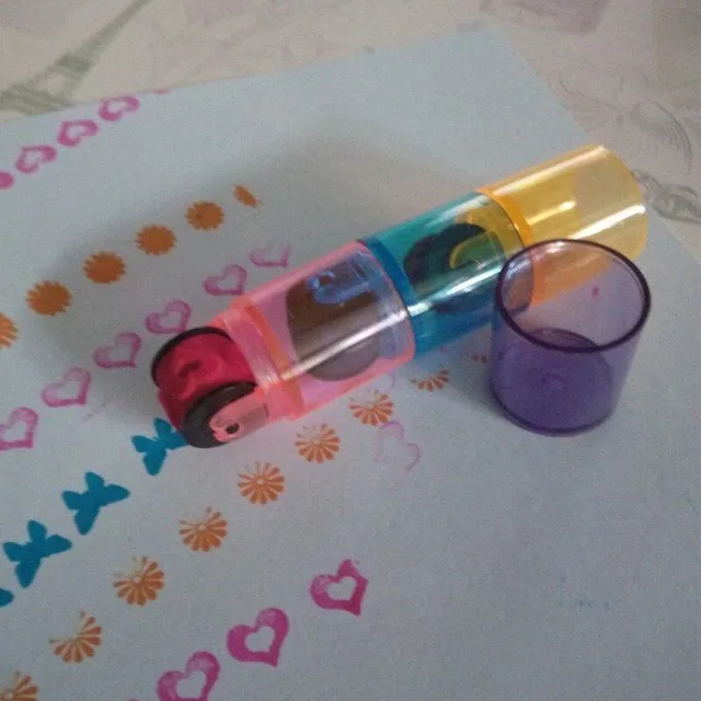 Random Color Colorful Ink Pad Stamp Seal Preschool Funny Learning Cartoon DIY Roller Drawing Diary Tool Ink Pad Gift 6