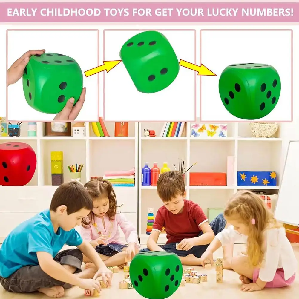 Large Foam Dices Soft Six Sided Dices Kids Counting Toy Learning Aids For Class Board Game Classroom Math Teaching 6cm