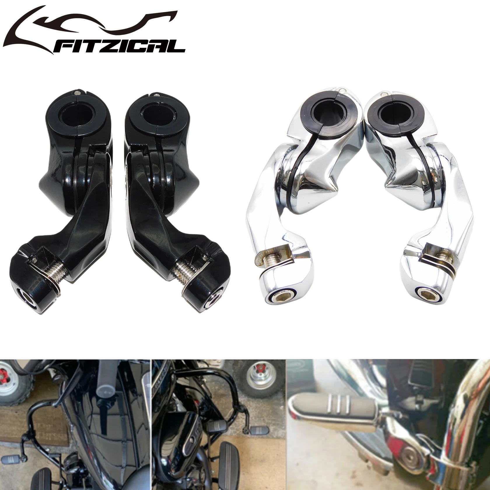 

Motorcycle 32mm 1-1/4" Engine Guard Footrest Highway Bar Short Footpegs Clamps For Harley Softail Touring Sportster XL Iron Dyna