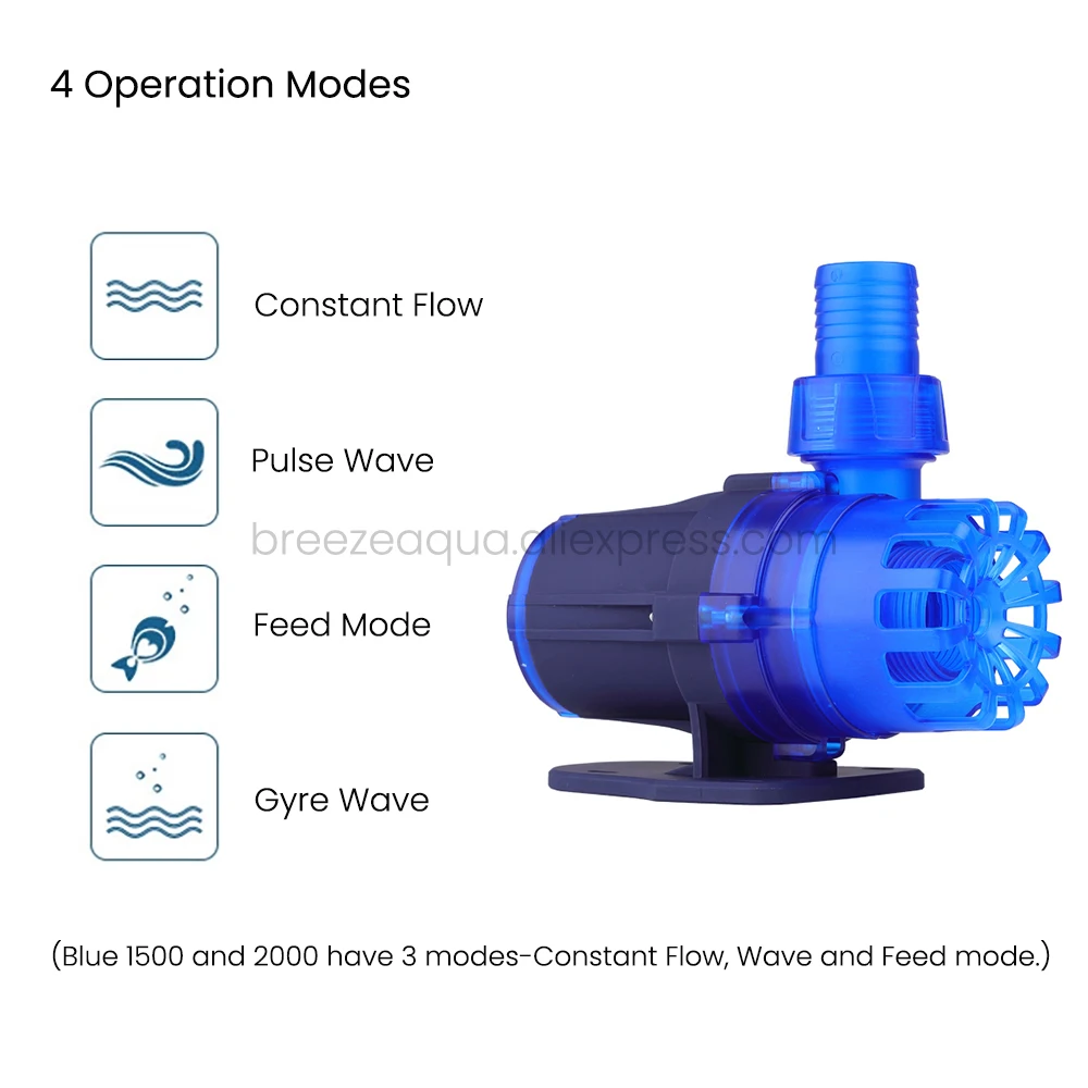 ZKSJ Blue Series Super Quiet Adjustable DC Aquarium Water Circulation Return Pump for Saltwater Freshwater Fish Tank 3