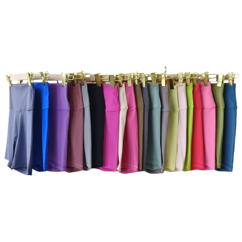 Solid Color Women Fitness Sports Short High Waist Yoga Short Cycling Comprehensive Training Jog Squat Proof Internal Pockets workout shorts yoga shorts sports shorts running shorts seamless shorts