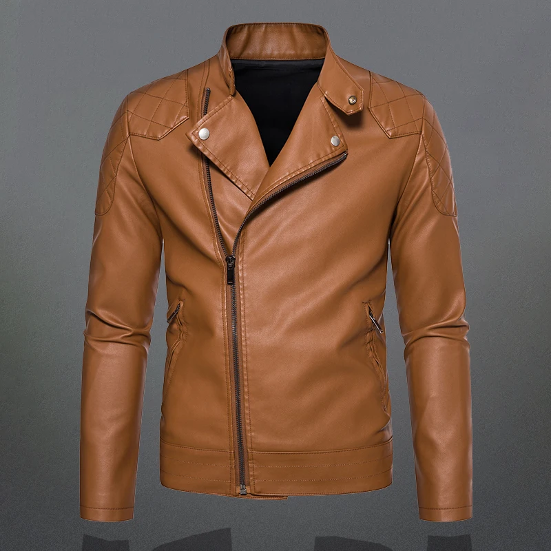 

Men's lapel jacket, motorcycle clothing, fashion trend personalized leather jacket, new 2023 men clothing