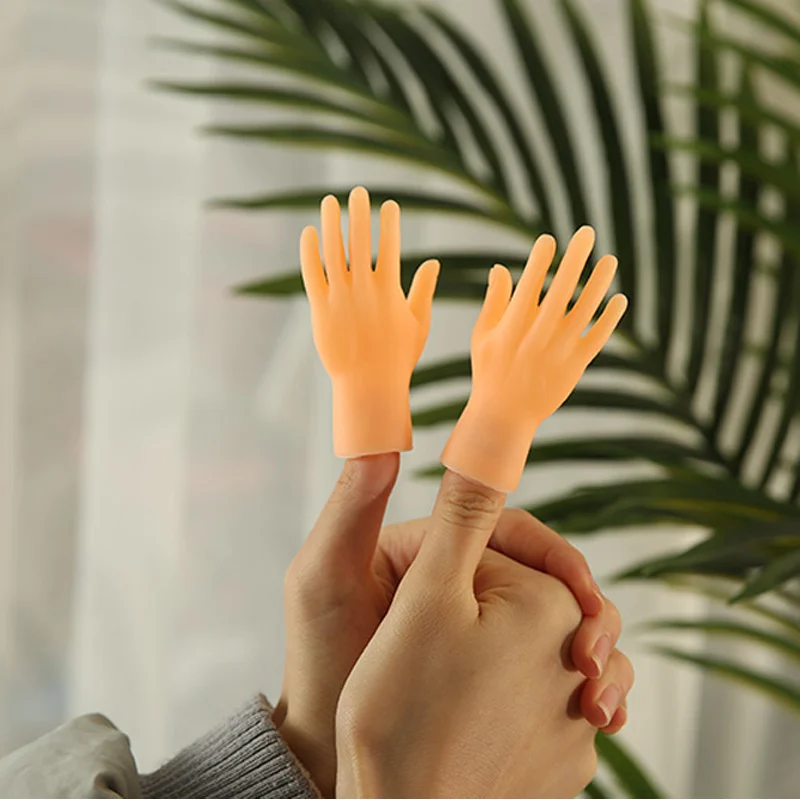 Cartoon Fun Creative Funny Mini Finger Puppet Set Soft Little Hands Five Finger Model Gestures Tease Cat Pet Toys Halloween Gift finger puppets