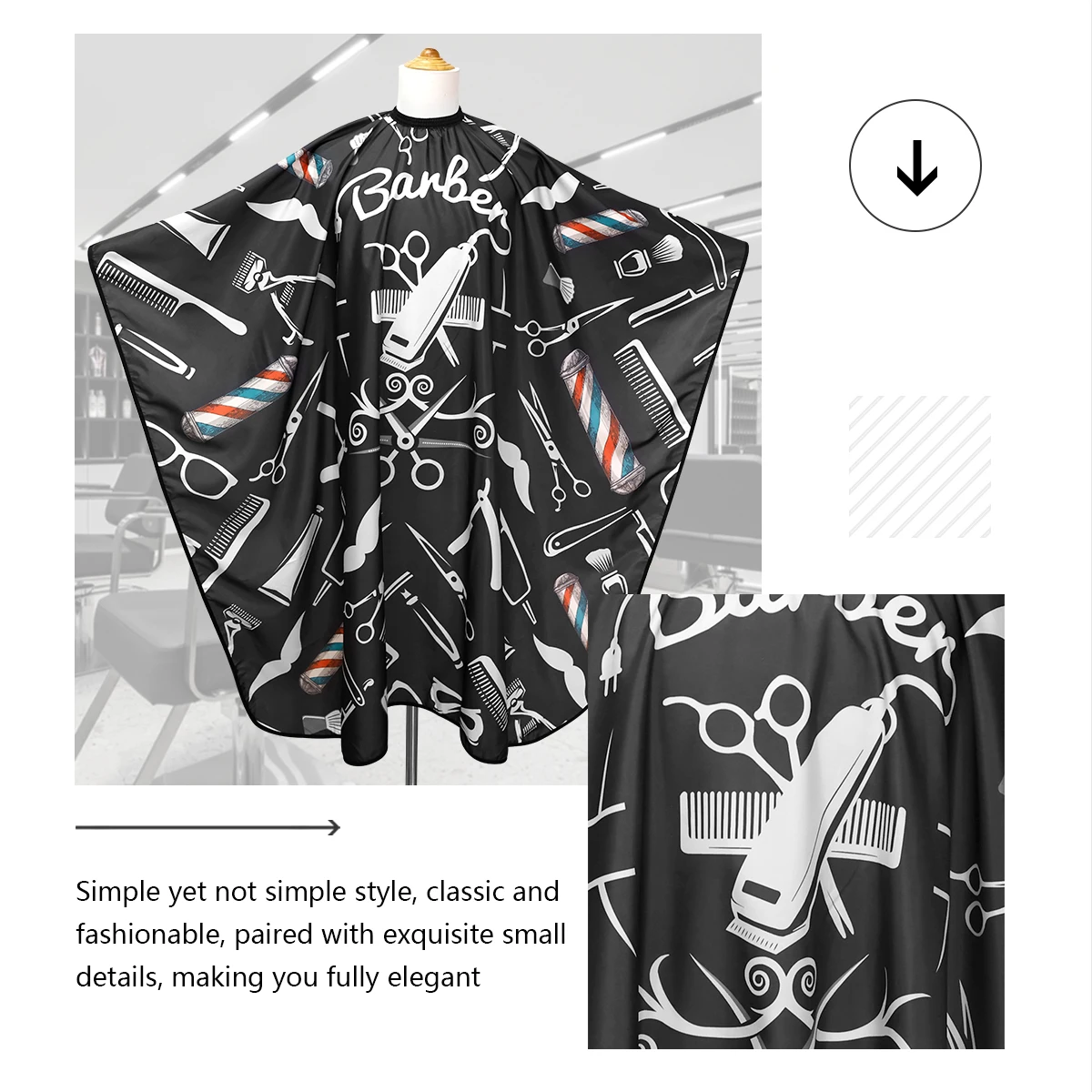 Barber Haircut Cloth Hairdresser Apron Hair Cut Cape Hairdress Gown Hairdressing Coat Barbershop Salon Accessory 5