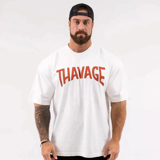 피트니스 Thavage 셔츠는 남성을 위한 러닝 스포츠나 보디빌딩 운동에 적합한 오버사이즈 티셔츠입니다.