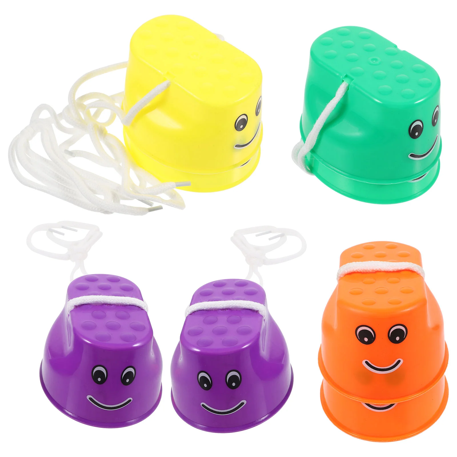 

4 Pairs Stilts Toys Plastic Balancing Buckets Stilts Walking Cups for Kids Children