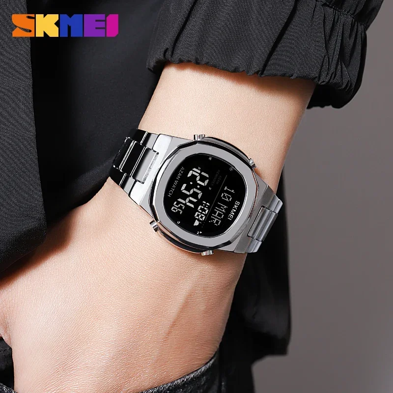 SKMEI 2036 Luxury Digital Wristwatch for Men Waterproof Steel Electronic Mens Watches Countdown Sports Clock 2004 Reloj Hombre