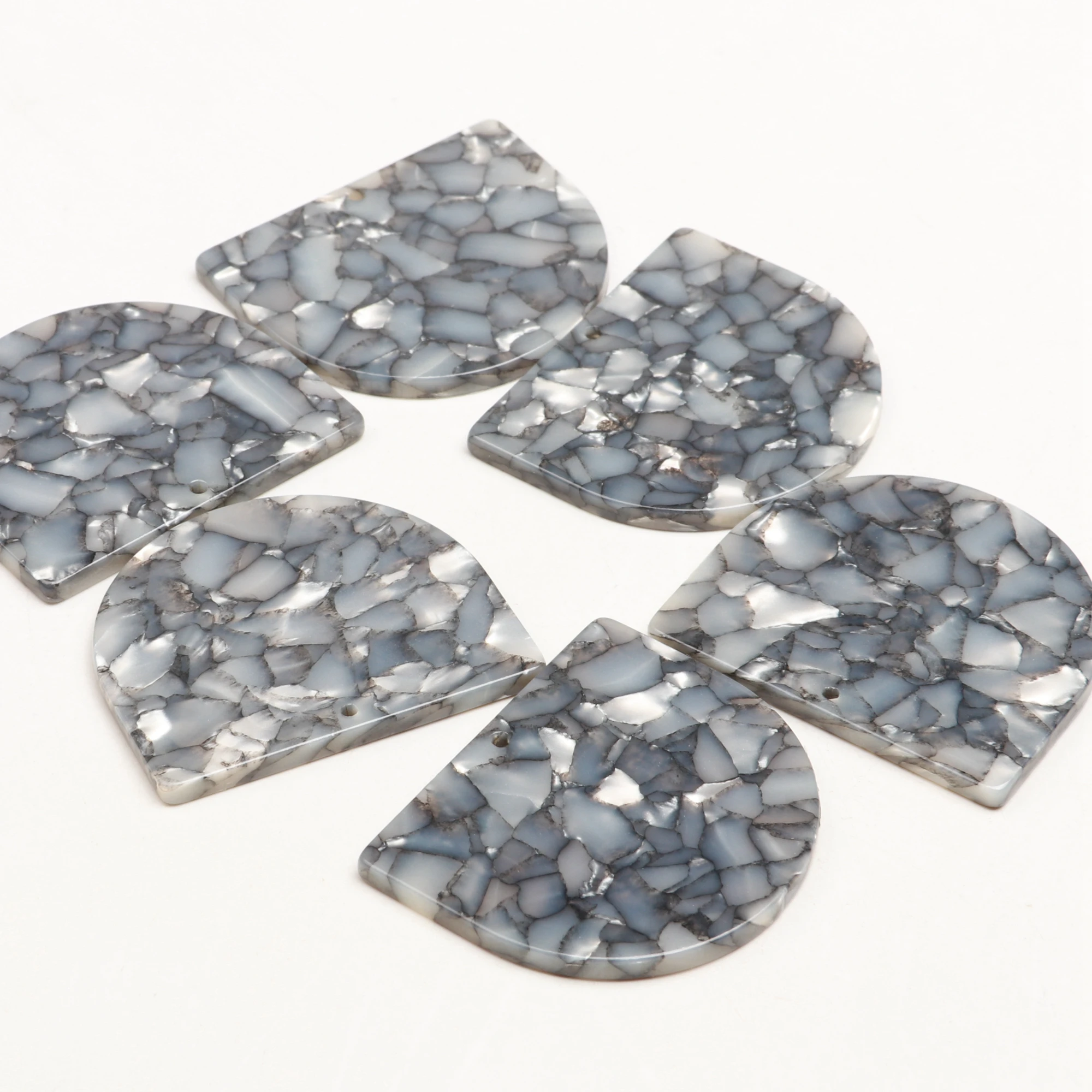 Schildkröten-Muschel-Ohrring-Charm, spezielle D-förmige Anhänger aus Acetat-Acryl, Boho-Ohrring-Teile, Schmuckzubehör, DIY-Herstellung, 35 x 30 mm – Detail 7