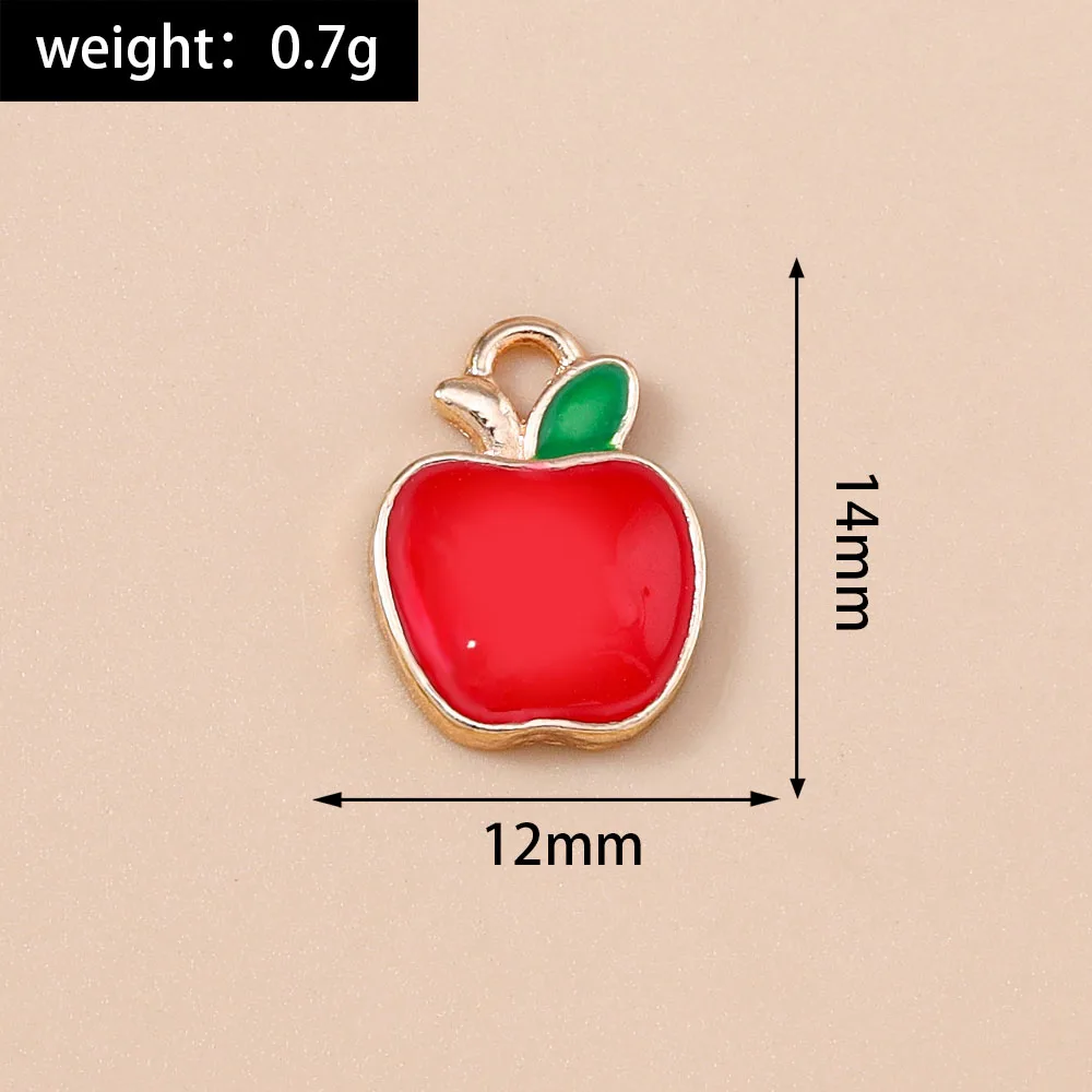 Leslie 10 Stück süße Früchte Charms Emaille Apfel Banane Erdbeere Wassermelone Ananas Kirsche Anhänger für Ohrringe Schmuckherstellung – Detail 14