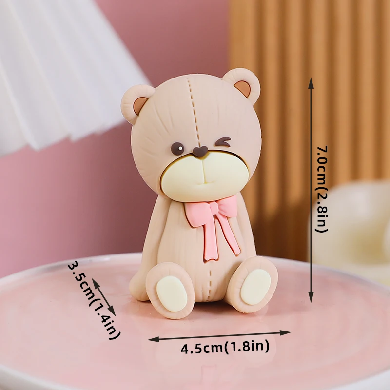 Knana 29-Piece Bear Cake Topper Set - Blue Baby Shower Decorations With Rainbow, Clouds & Stars