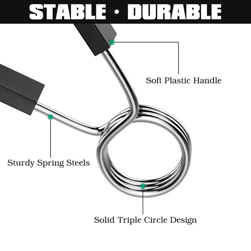 Barbell Clamps 1 Pair 25/28/30/50MM Dumbbell Barbell Spring Collars Clip Weight Bar Exercise Clamps Spring Lock for Gym Fitness Weightlifting