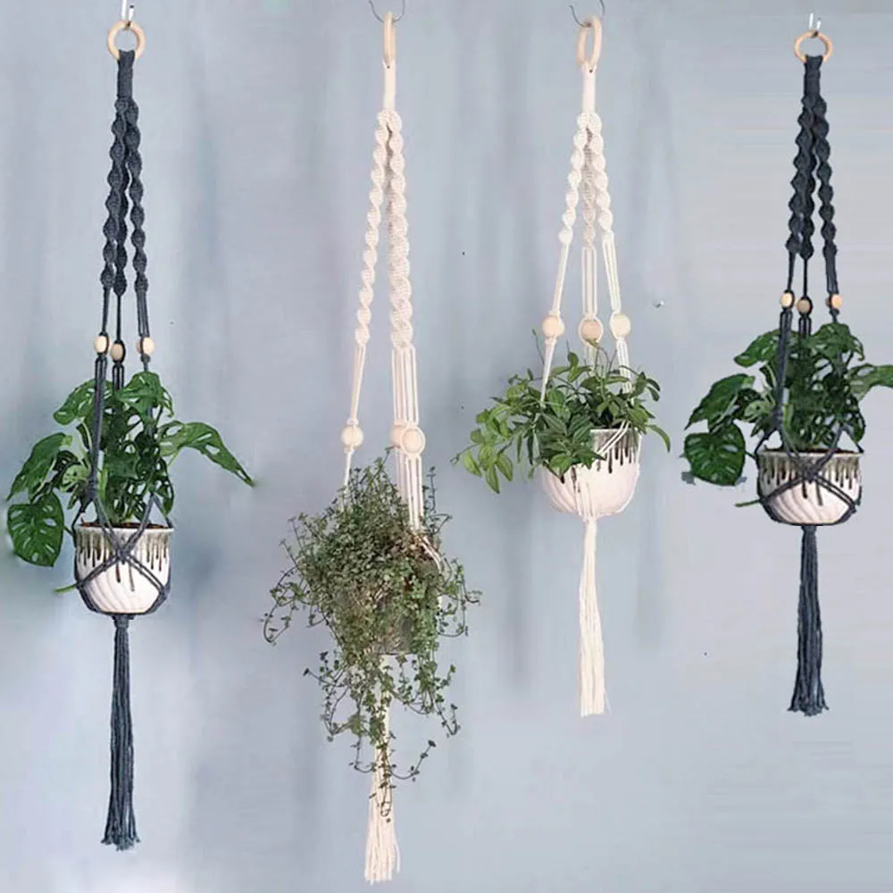 

Hot sales macrame handmade plant pot hanger for home indoor flower pot holder