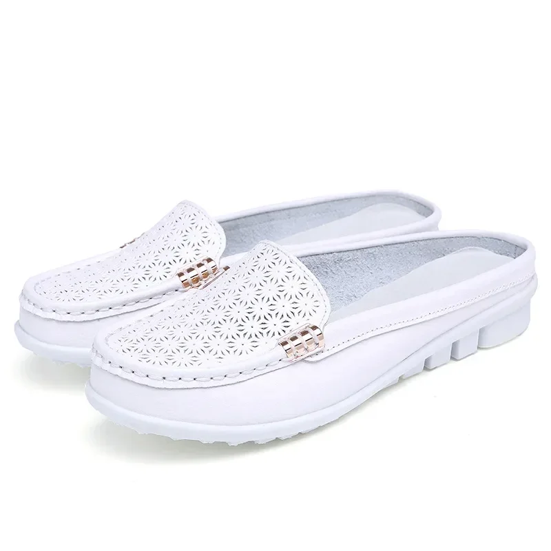 

Maogu домашние сандалии, Нескользящие, на плоской подошве, повседневные, удобные, мягкие, большие размеры 43, кожаные, дышащие, технические, тапочки для пожилых 2024