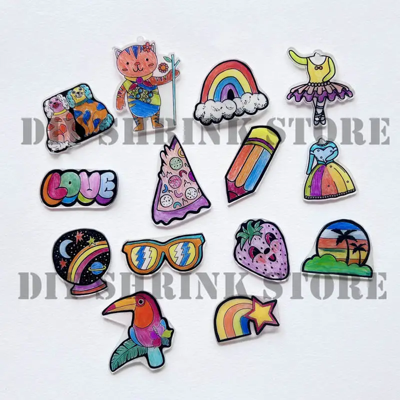 20/10Pcs Frosted Shrink Plastic Art Film DIY Handicraft Charms Blank Shrinky Paper Handmade Fun Tag Earrings Gift Accessories