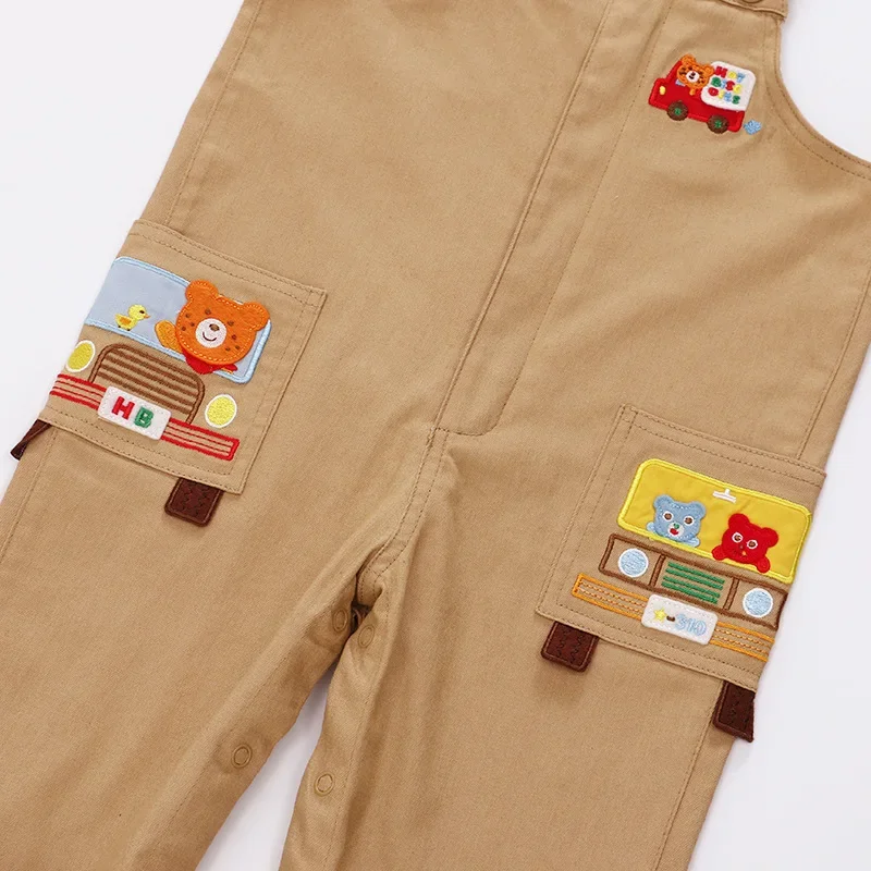 Baby Veralls Spring & Autumn Boys 1-4y Children Button Fly Straight Loose Denim Bib Trousers