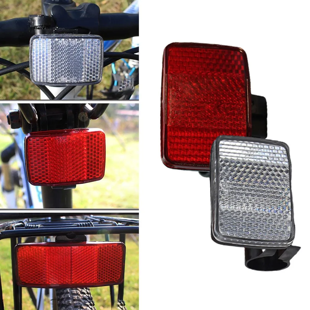 1/2 Pair Mountain Bicycle Front Rear Reflector Night Reminder Goods Shelves Reflector Panel Mounting Bracket