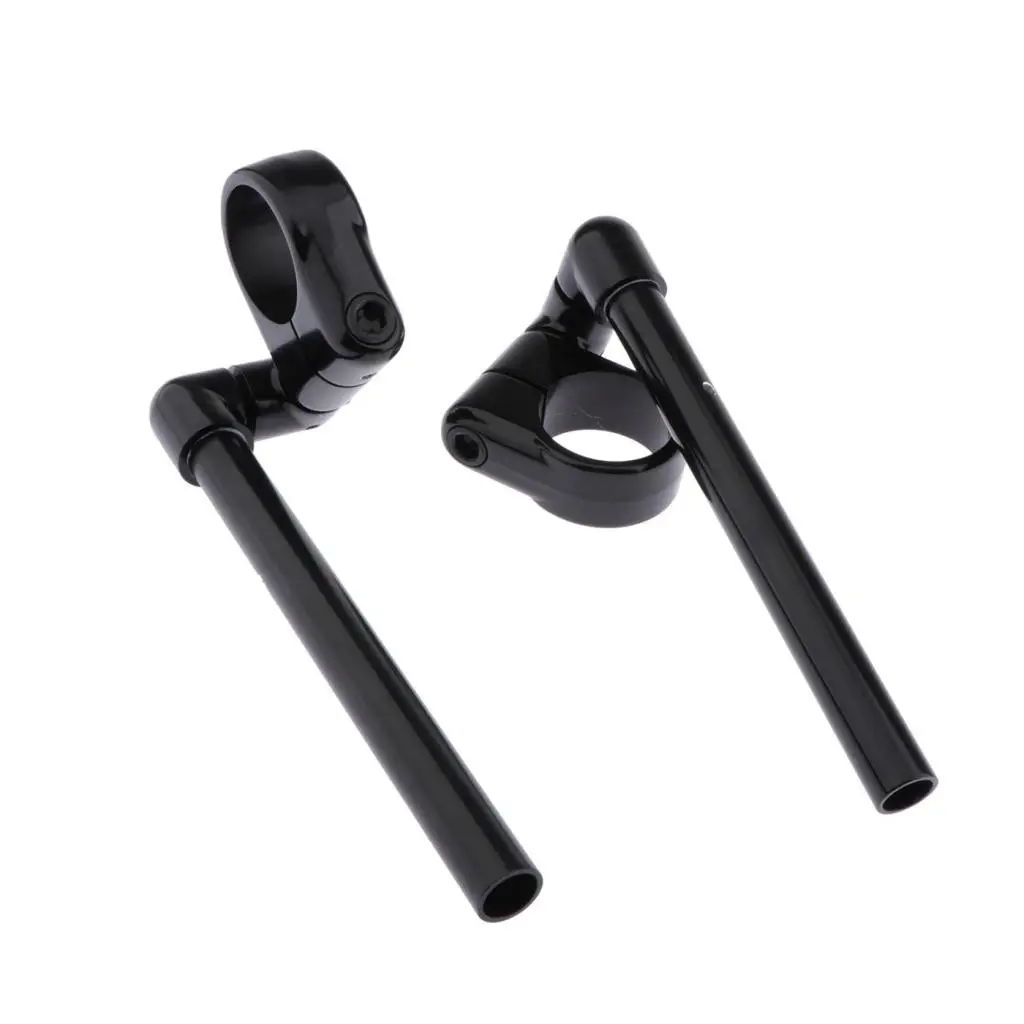 

Universal CNC Motorcycle 50mm 7/8 inch Clip on Handle Bars Handlebar (Black/Silver)