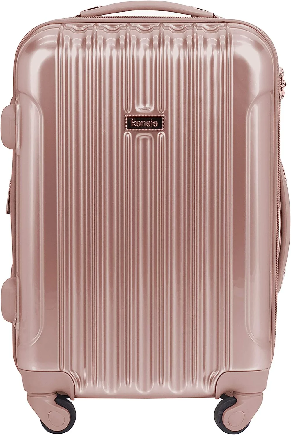 

kensie Women's Alma Hardside Spinner Luggage, Expandable, Rose Gold, Sets Rolling Luggage Carry-On 20-Inch 20" Carry-on