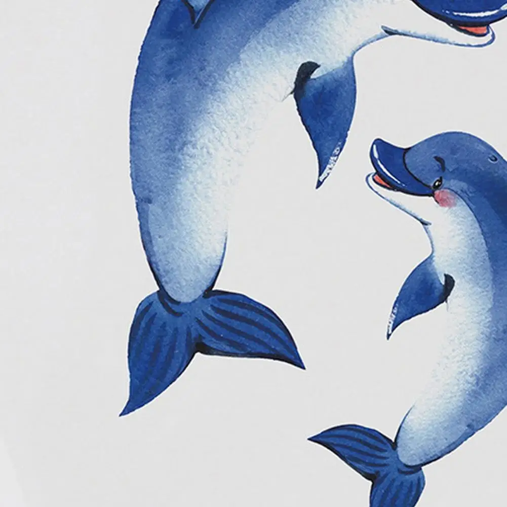 30*22cmv Glow-in-the-dark Dolphin Toilet Sticker Removable Self-adhesive Waterproof PVC Bathroom Toilet Lid Decoration Decal