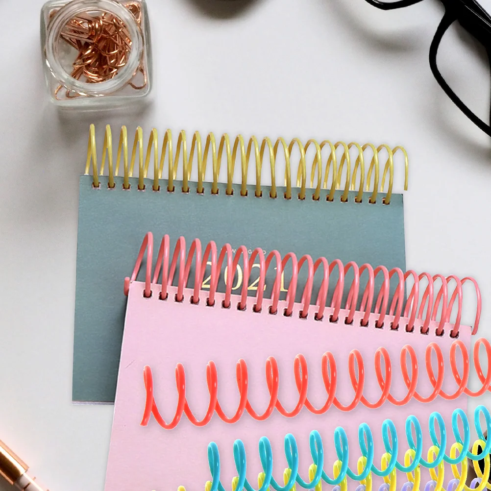 12 Pcs Spiral Notebook Maker Kit Line Circle Hand Binding Combs Loose Leaf Rings Notebook Spiral Rings Notepad Binding Coils