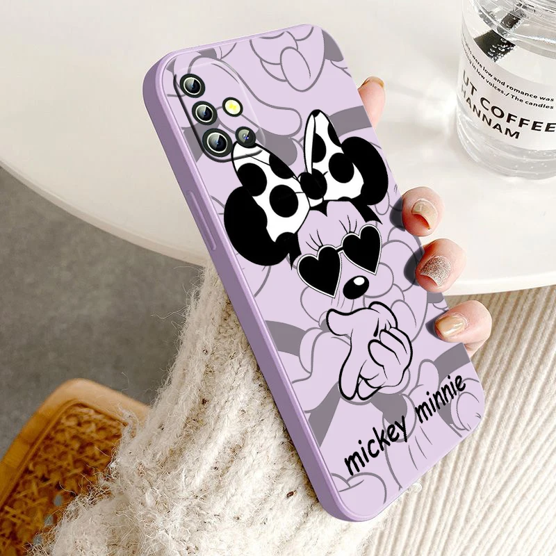 

Cute Disney Mickey Mouse For Samsung A04 S A71 A51 A42 A41 A30 A32 A21S A12 A11 A02 4G 5G Liquid Rope Phone Case