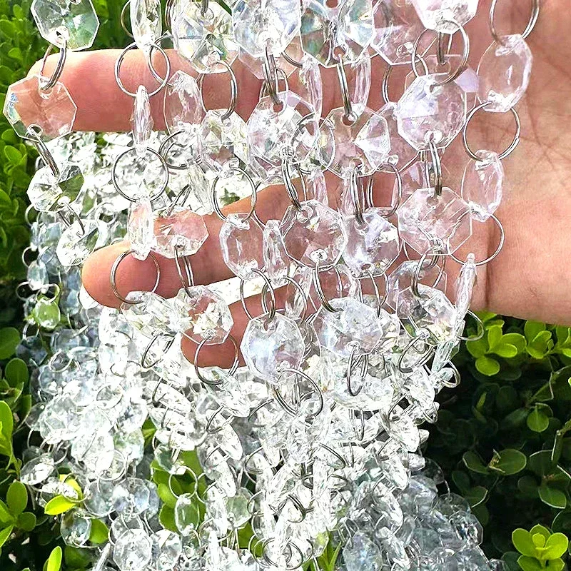 

Acrylic Crystal Beads Drop Octagonal Garland Chandelier Hanging Party Wedding Decoration Room Divider Portiere Lamp Chandelier