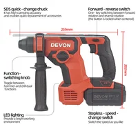 Devon 5408-Li-20V 6-12mm Lithium Brushless Multifunctional Rotary Hammer Cordless Impact Hammer Power Tools For 20V Battery 2