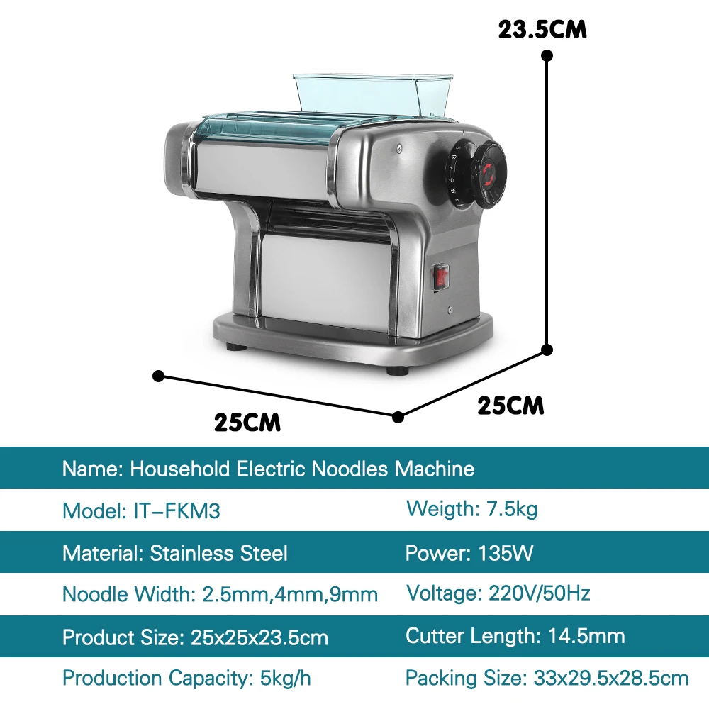 Electric Noodle Machine Pasta Noodle Maker Machine Commercial Household Stainless Steel Press Spaghetti
