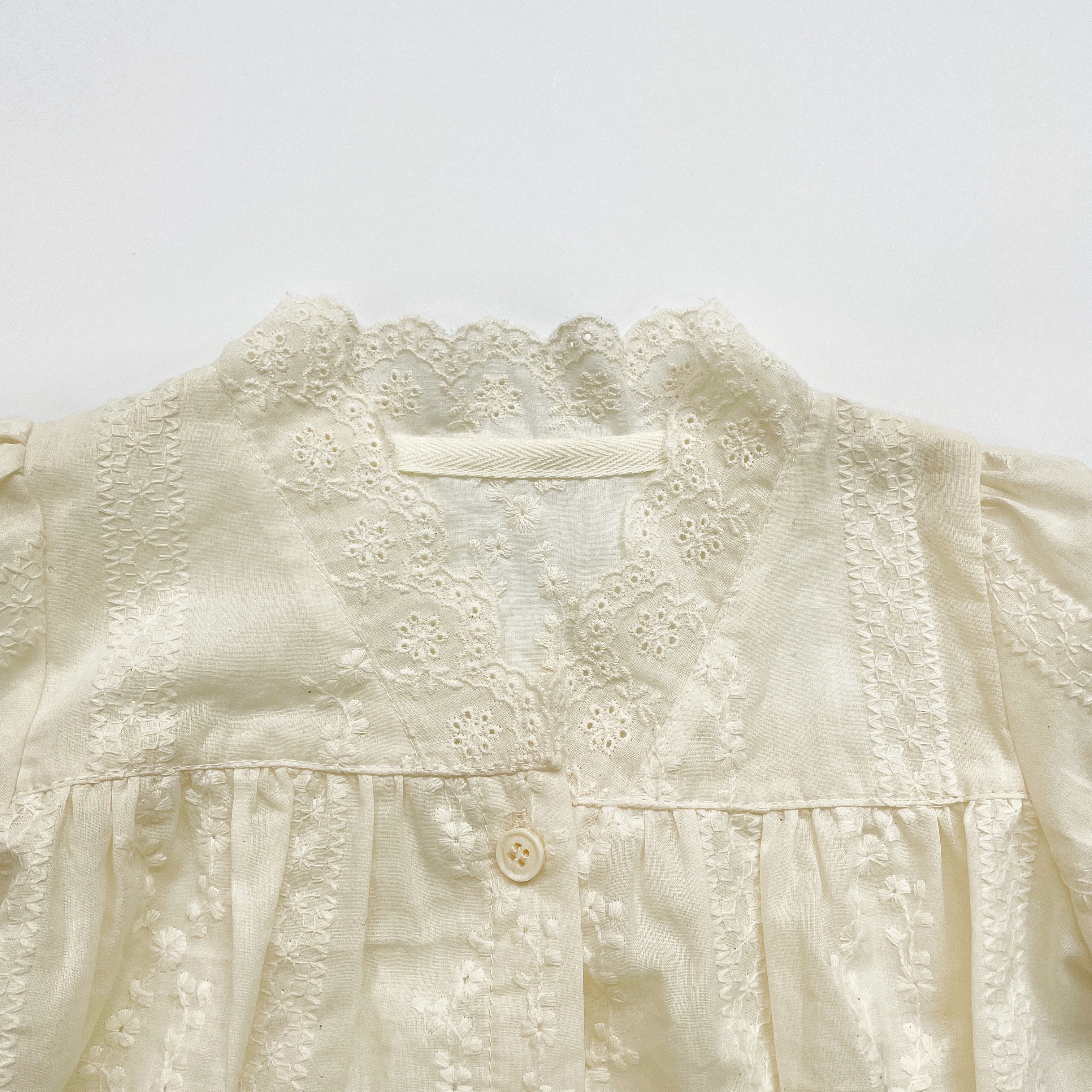 FLM Summer Baby Romper Short Sleeves Princess Lace Collar Solid Color Baby Bodysuit Thin 0-2 Years Old
