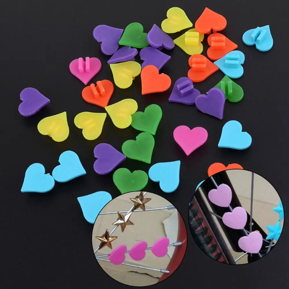Bike Accessories 36Pcs Colorful Safety Kids Clip Bicycle Round Love Heart Stars Wheel Decoration Bead Spoke Beads