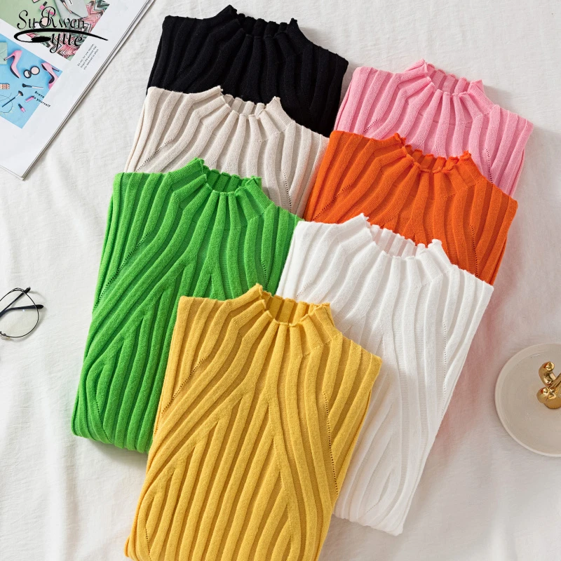 

Autumn Knitted Sweater Women 2022 Pullover Long Sleeve Office Lady Jumper Sweater Slim Solid Sweaters Casual Tops