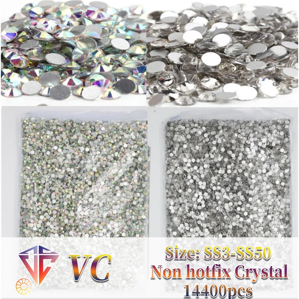 Beadsland Hotfix Rhinestones, 2880pcs Flatback Crystal Rhinestones for  Crafts Clothes DIY Decorations, Starry Sky, SS8, 2.3-2.5mm