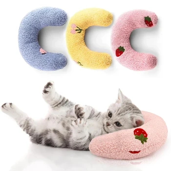Cat Dog Sleeping Little Pillow Fashion Neck Protector  U-Shaped Pillow Kitten Headrest Cats Indoor Soft Calming Toy Pet Products