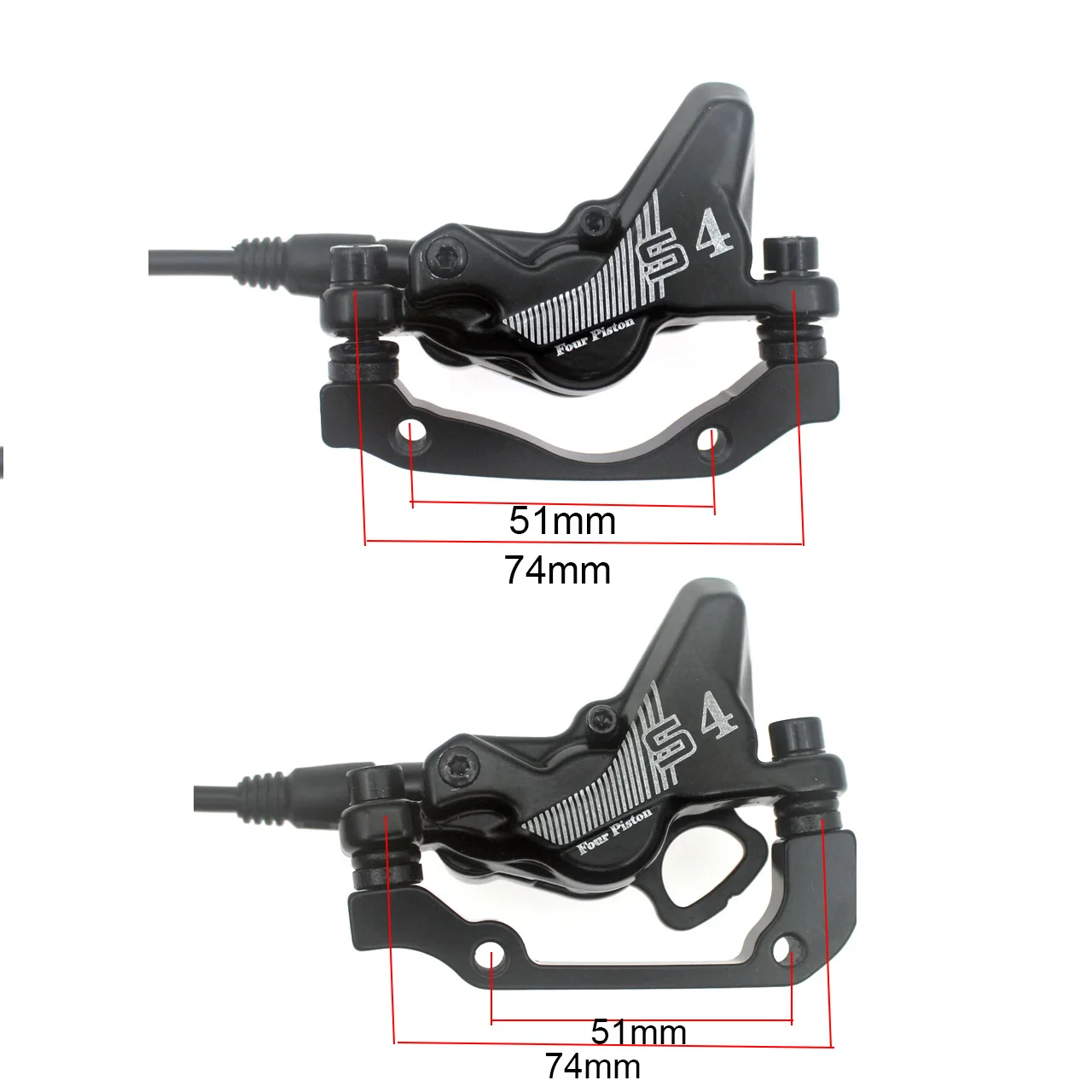E Bike Kit Gaderth MTBHydraulic Disc Brakes Set, Left Rear 1550mm