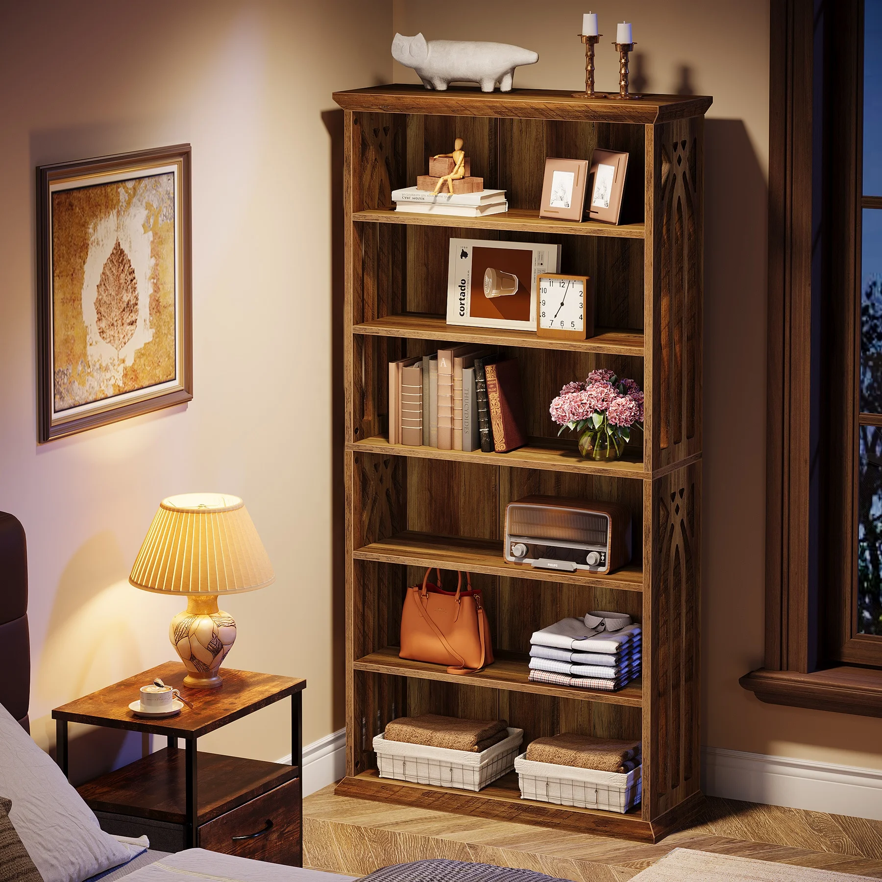 Tall Wood Bookshelf 3