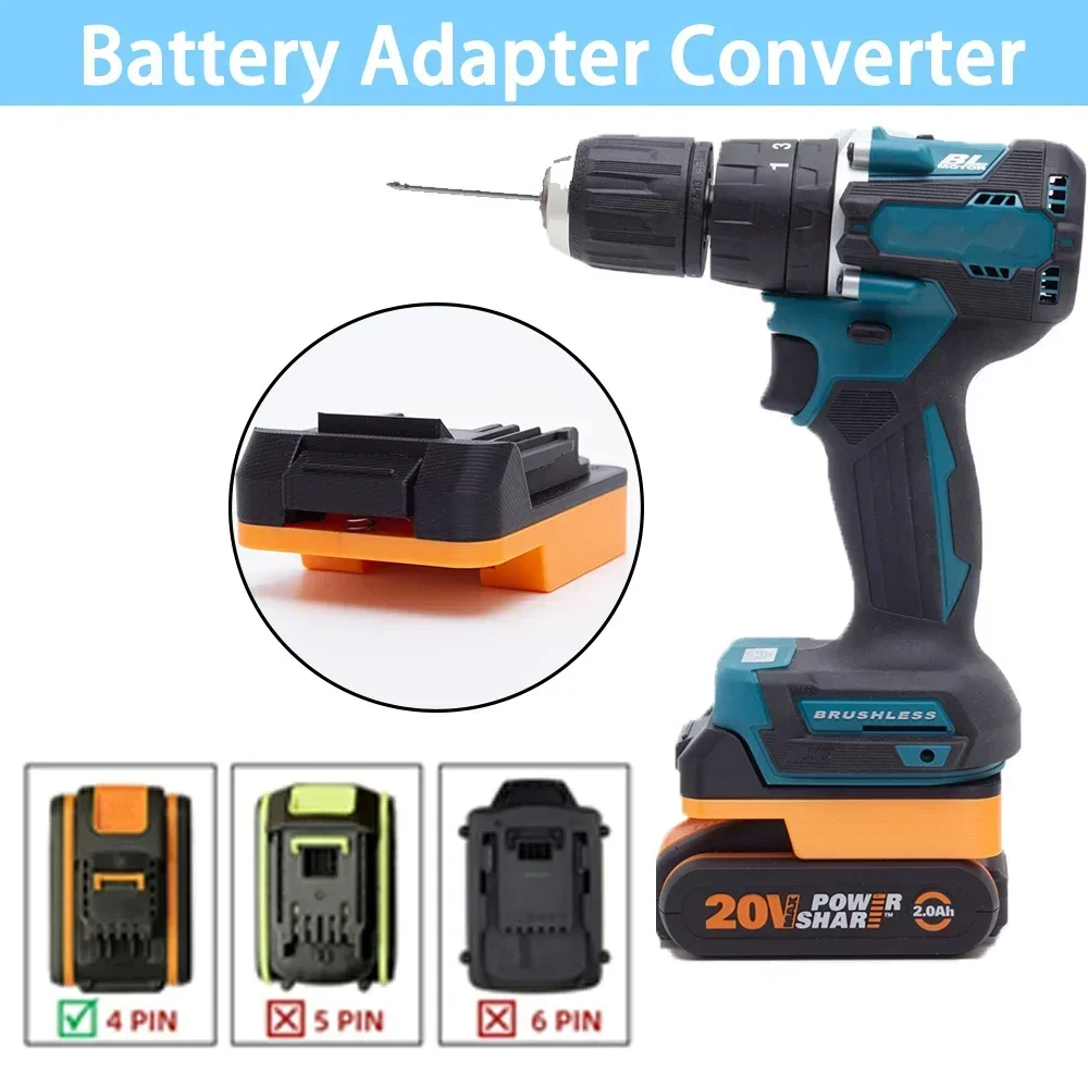 Battery Converter Adapter for Worx 4PIN 18V Lithium Battery to for Makita 18V BL BRUSHLESS Power Tool Accessories(Only Adapter） es 3d printer part double z axis one point two motor cable 4pin 3d printer accessories for cr 10 s ender 3 stepper motor wire