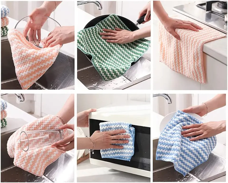 10 Confezioni Di Asciugamani Da Cucina In Microfibra, Asciugamani Da