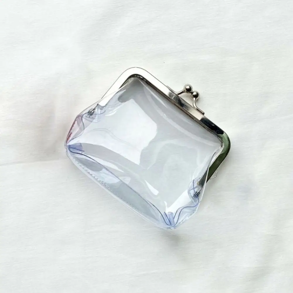 Mini Money Bags Bus Card Iron Mouth Clip Credit ID Card Small Wallet Holder Transparent Coin Purse Change Purse