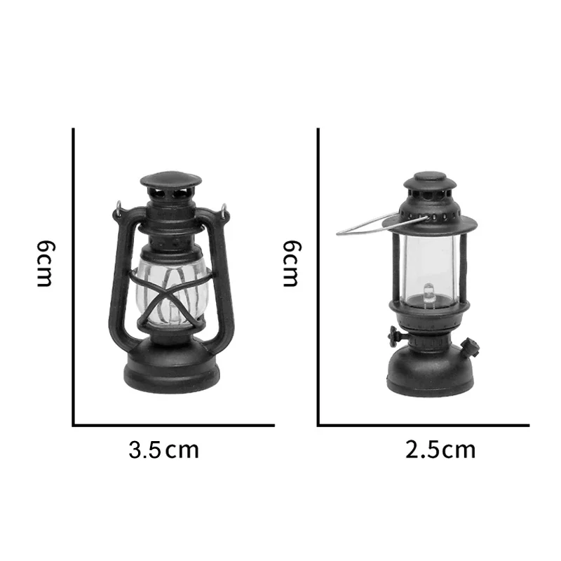 6cm Mini Led Retro Glowing Pony Lantern Simulation Cande Light Night Light Dollhouse Miniature Kerosen Lamp Home Decor Toy