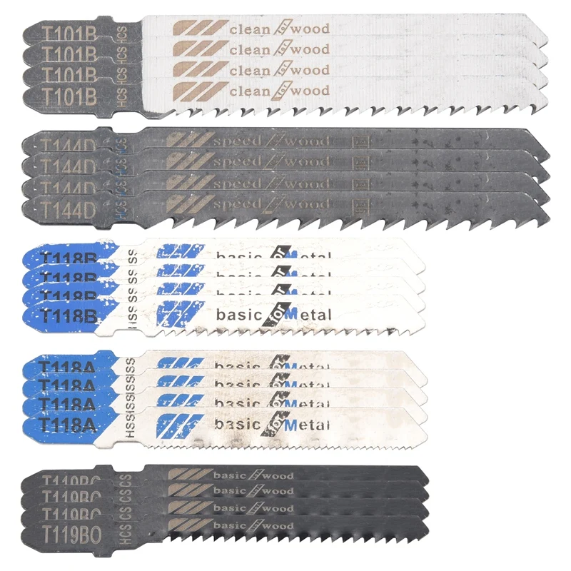 

20 PCS Jigsaw Blades Set For Cutting Wood And Metal