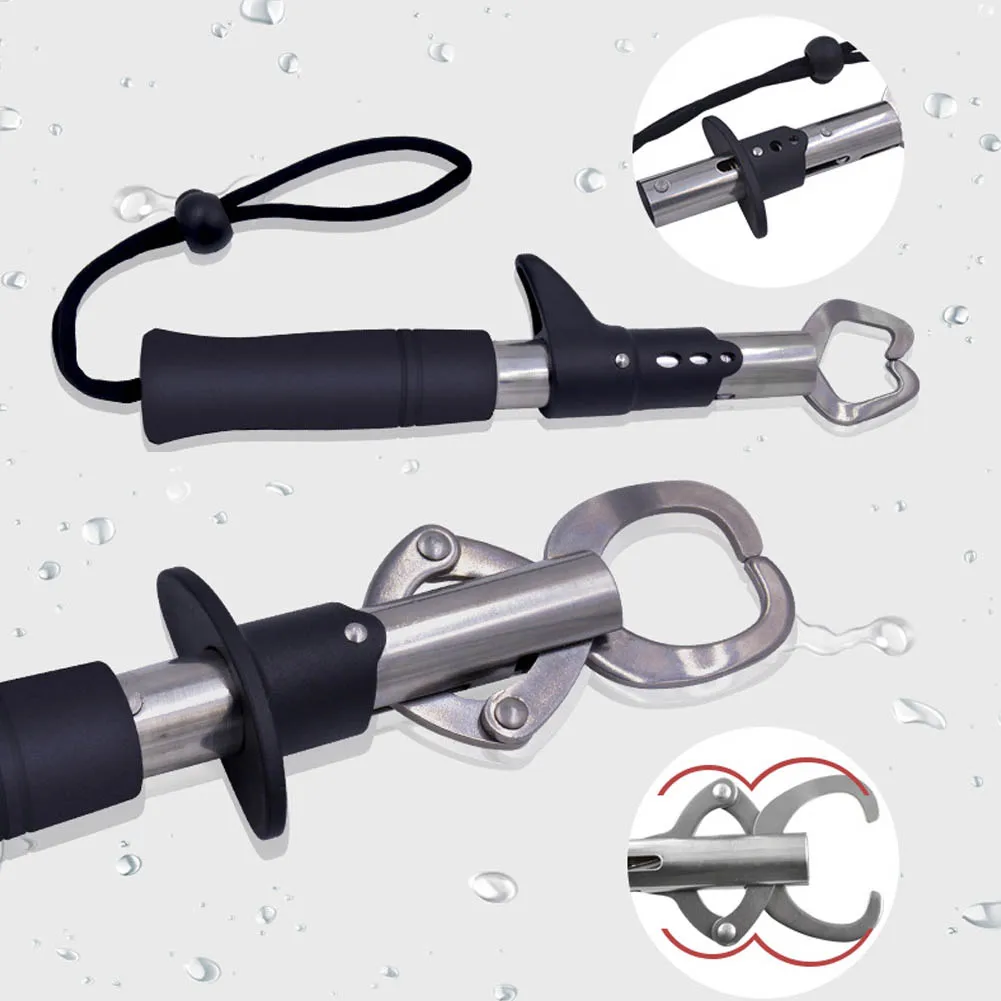Stainless Steel Portable Fish Controller With Weighing Tape and Ruler Professional Fish Grip Lip Catcher Folding Pliers Fishing
