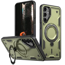 Armor Anti - Fall 360° Rotating Stand Plastic Phone Case Cover - A07 (Olive Green)
