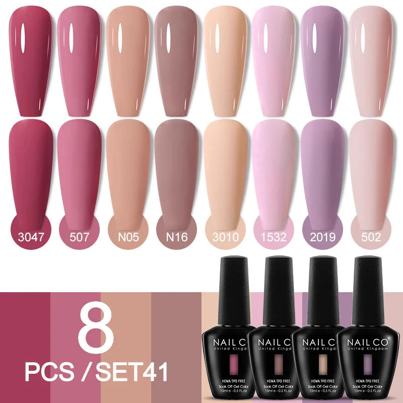 Deluxe 8-Piece Gel Nail Polish Set for Professional DIY Manicures