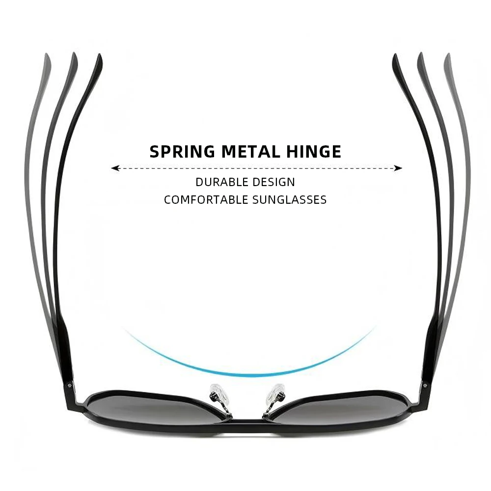 Chic Photochromic Metal Sunglasses - Fashionable Polarized Anti-Glare UV400 Shades