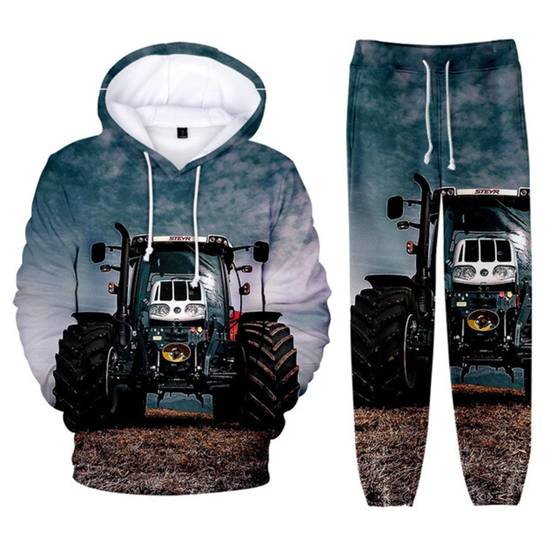 Tractor Pattern 3D Print kids Tracksuit Set Casual Hoodie + Pants 2pcs Sets Spring Autumn Oversized Sweatshirt Fashion Clothes kids clothing set,kids sweatshirt set