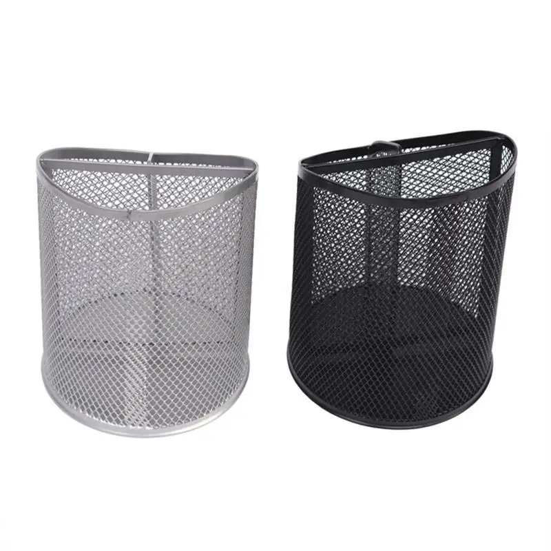 Bevel Pencil Holder Office Desk Metal Mesh Square Pen Pot Cup Case Container Organiser Durable Pencil Case Black Silver pen holder desk organizer pen and brush holder