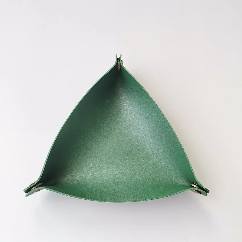 Dice Tray 14 Colors PU Leather Folding Triangle Dice Tray Portable Box Board Games Dice Storage 12.5cm