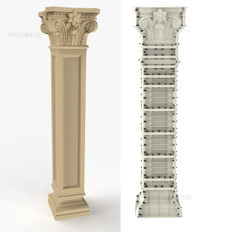 Thickened Square Roman Column Mold European Roman Square Column Cement Mold Garden Gate Villa